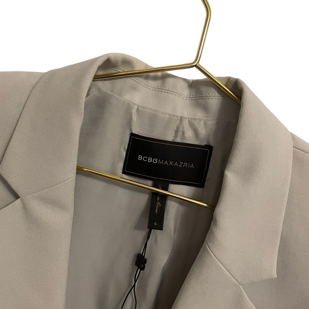 BCBGMAXAZRIA Bailey Blazer Pearl Grey Double Breasted Tailored Jacket Small - Picture 3 of 8